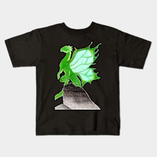 Standing Proud over my Entire Kingdom- Dragon Teal Kids T-Shirt